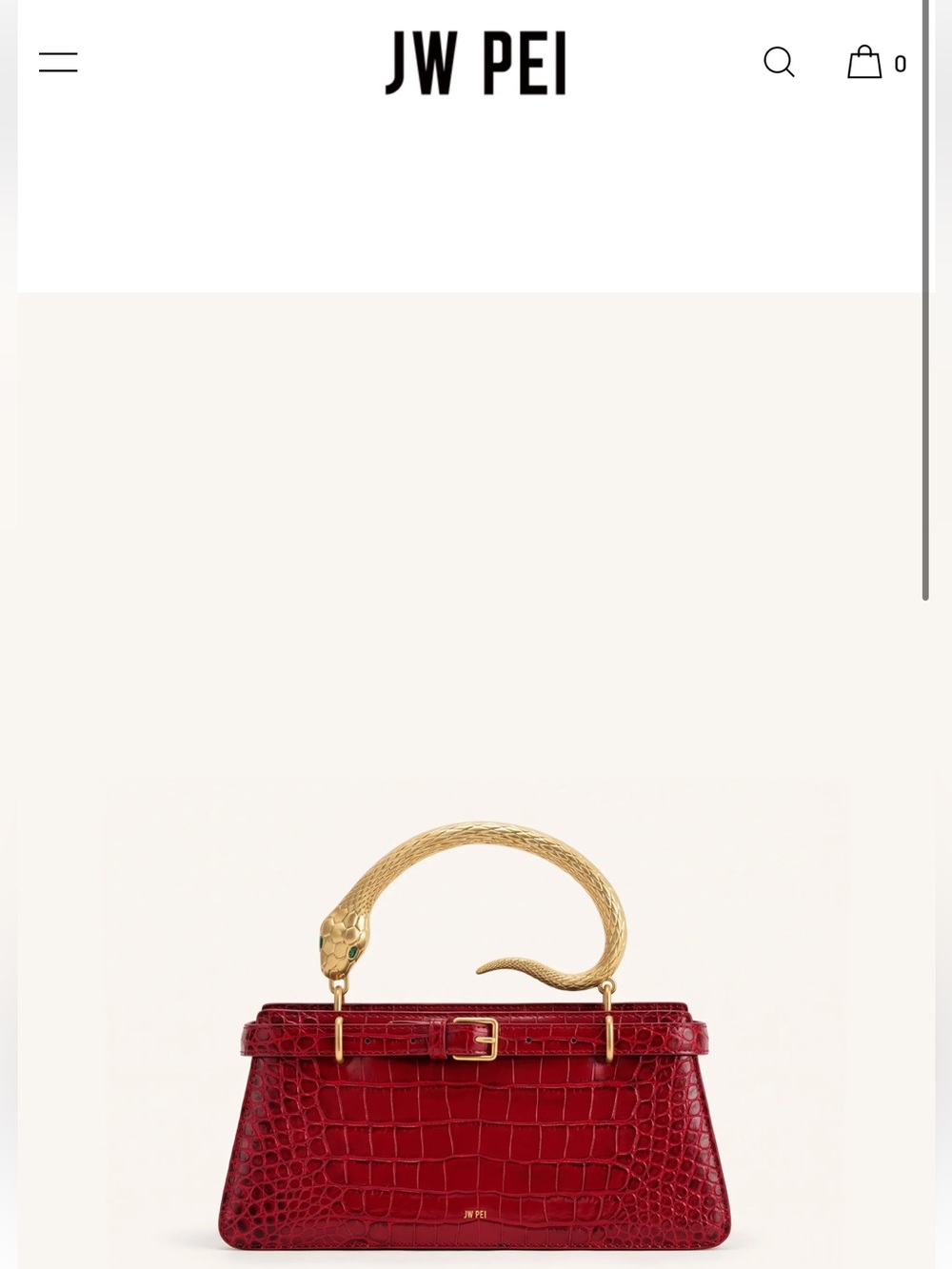 Elena Snake Handle Top Handle Bag - Burgundy Croc